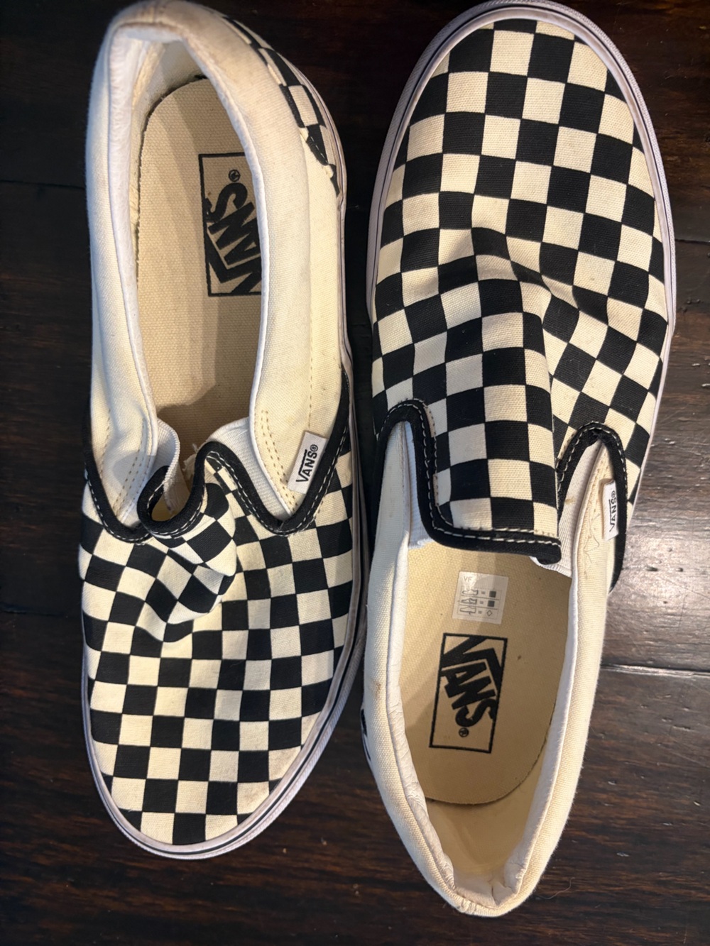 Vans Black and White Checkerboard Slip-On Loafers size 10.5 men’s 12 women’s